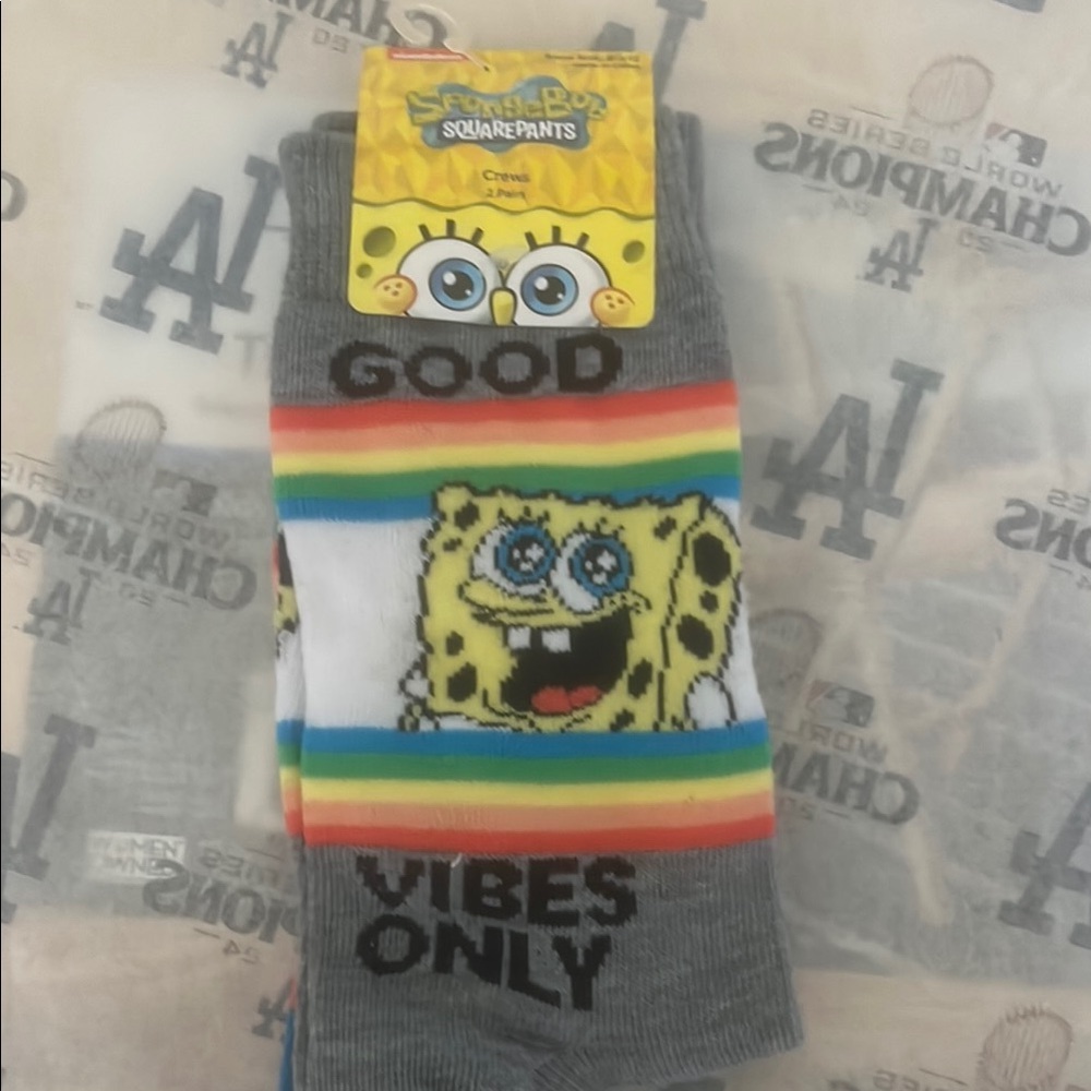 SpongeBob SquarePants Gray Casual Socks Fun Design